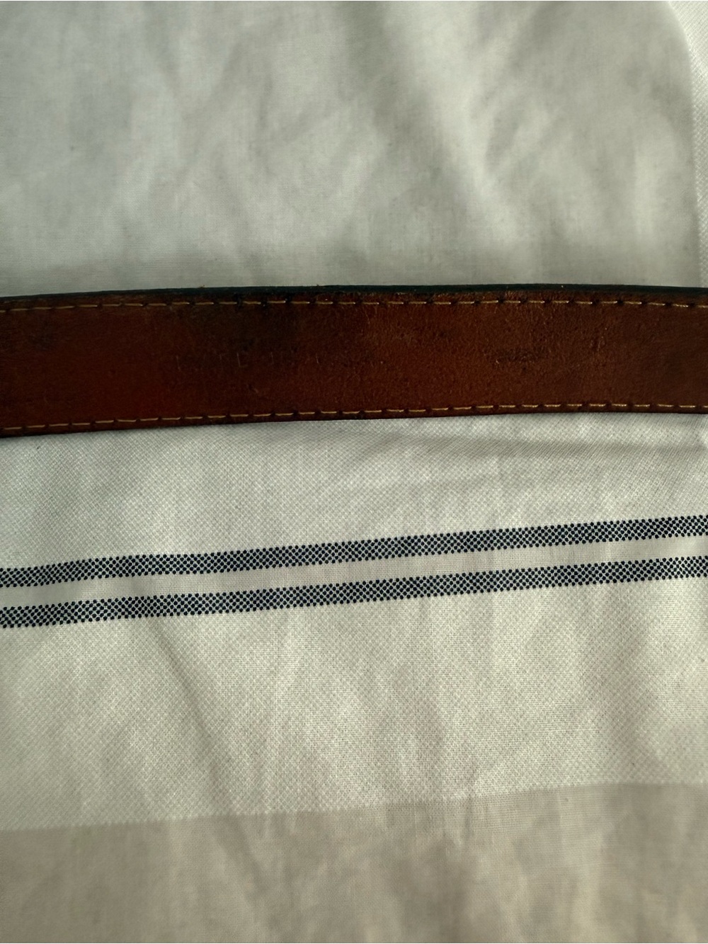Vintage J.Crew Leather Belt Brass Anchor Buckle Cocoa Brown Sz S - Picture 5 of 5